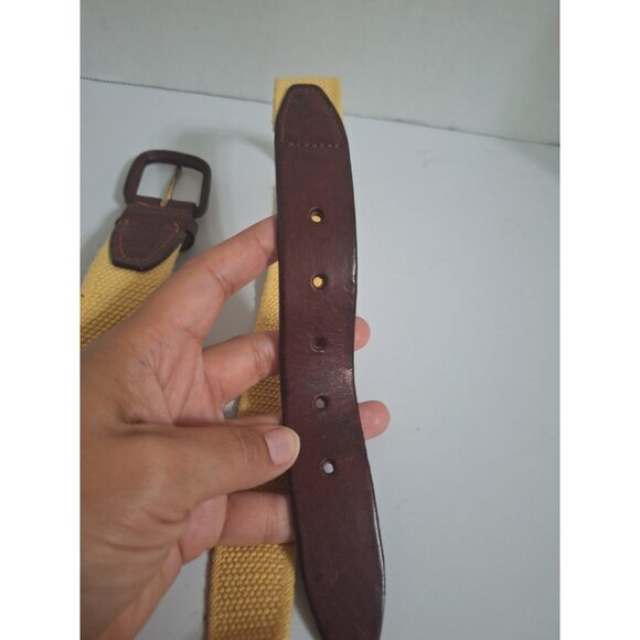 St. Johns Bay Genuine‎ Leather & Cotton Braided Belt Yellow Boys L 10/12 Preppy - Picture 5 of 7